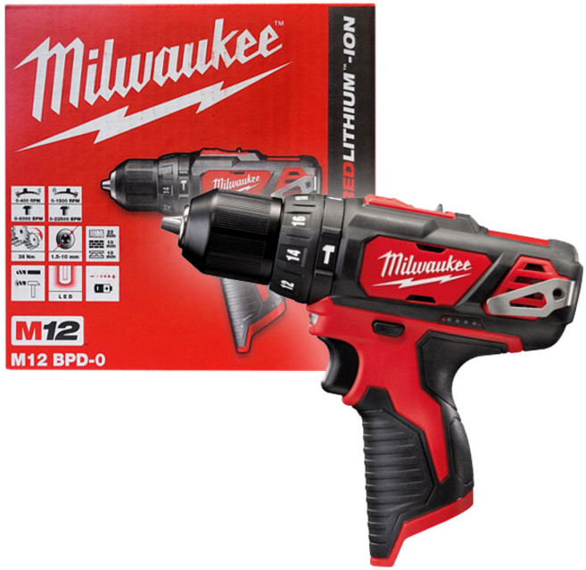 밀워키 M12 BPD 0 충전햄머드릴 12V 본체 베어툴 전동 목공 공구 산업용 가정용, 1개