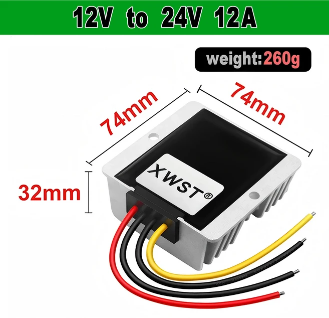 XWST DC-DC 부스트 컨버터 12V~24V 1A 3A 5A 20A 40A 승압 모듈 전원 공급 인버터, 01 범용, 01 12V, 07 12A Aluminum L