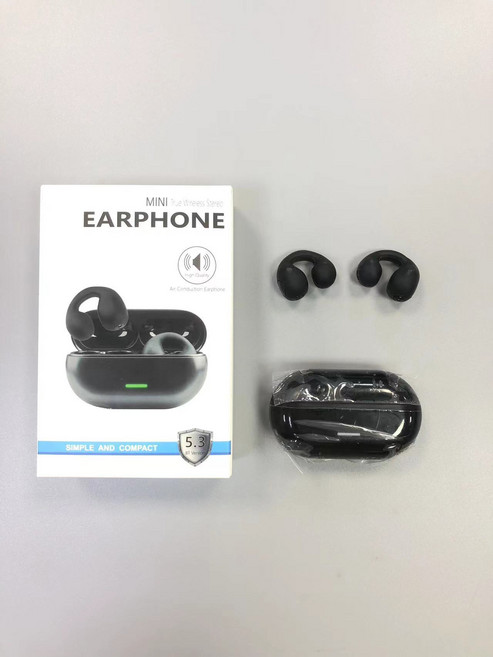 【無品牌】-爆款無線耳夾式5.3藍牙耳機TWS不入耳運動夾耳智能超長續航, 耳夾, 黑色彩盒