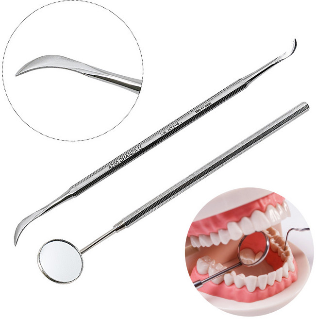 [케이솔루션] 의료용 고급 치석제거기, 스케일러 반달형+치경 세트, 1개