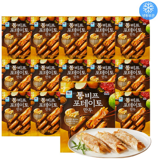사조대림 통비프 포테이토 만두 220g x 14개 / 치즈 소고기 패티와 케이준 감자스틱 만두