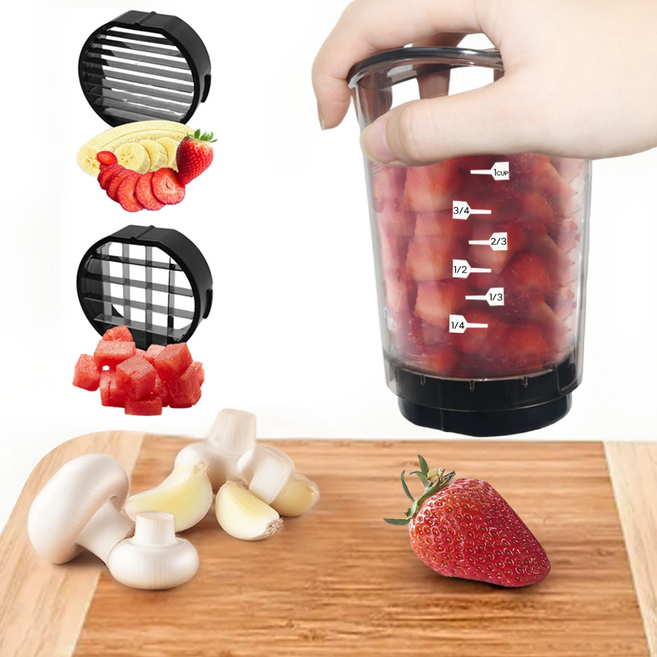 Gaayou 마늘 슬라이서 과일 야채 슬라이서 마늘컷 세절기 눌러꾹 슬라이서 휴대용 핸드 커터 주방 가제트, 반투명, 1세트