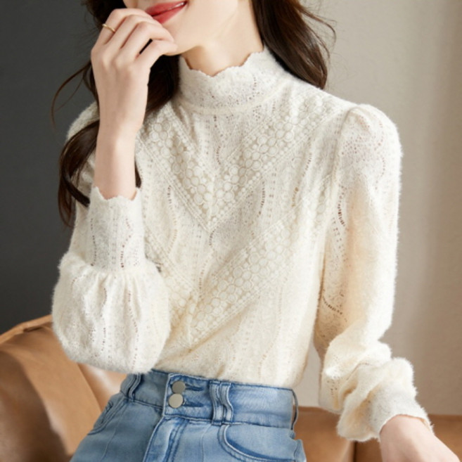 뉴욕멋쟁이 레이니 반폴라 기모 블라우스