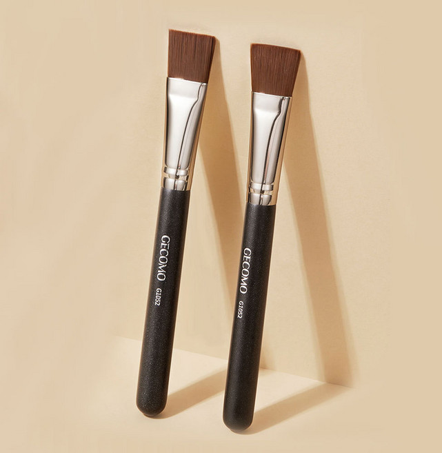 GECOMO 사각 플랫 파데 브러쉬 얇은 파운데이션 페이스 베이스 납작 브러쉬, 1개