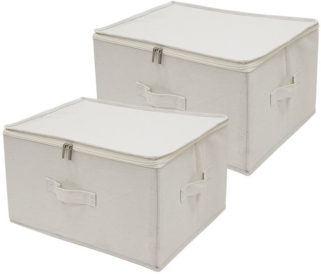 긱보드 다용도 린넨 패브릭 수납 정리함, 지퍼형, 2개