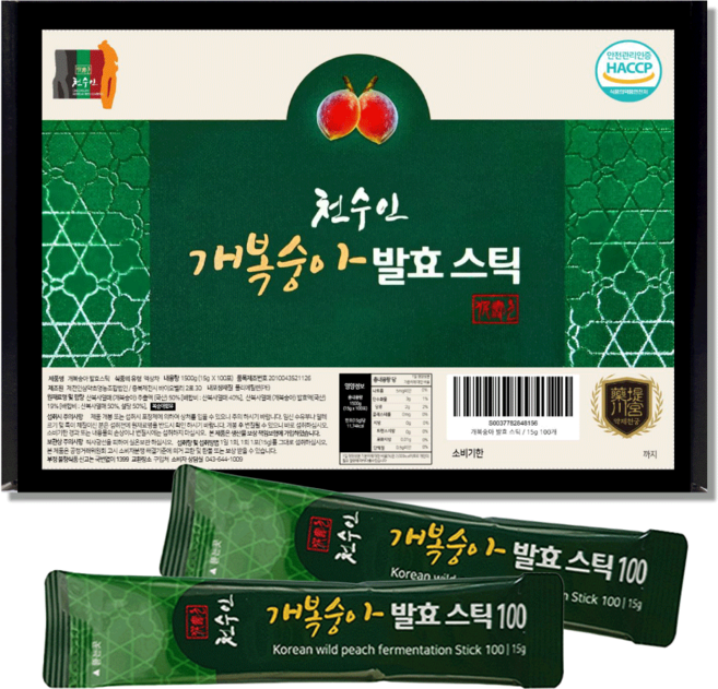 개복숭아 발효 스틱 돌복숭아 발효액, 15g, 100개