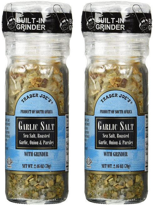 Trader Joes Joe's Garlic Salt with Grinder 2-Pack 트레이더조 갈릭 솔트 위드 그라인더 70g 2팩, 2개