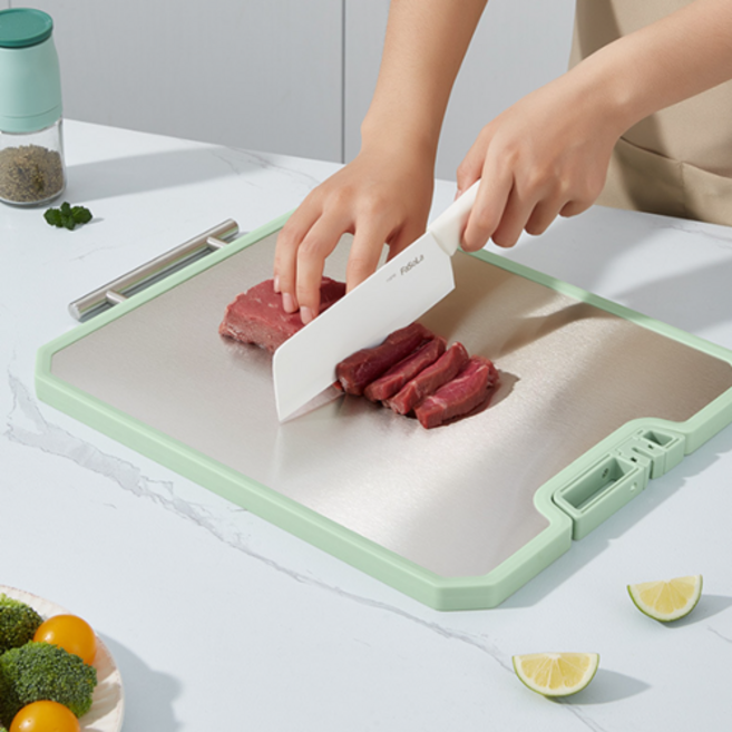 LANDERGO 스테인레스 304 양면 도마 다기능 내구성 논슬립