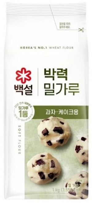 백설 박력 밀가루, 1kg, 1개