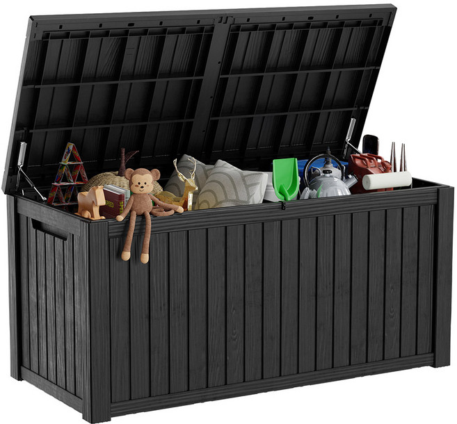 지오리빙 야외 보관함 대용량 실내외 수납 정리함 데크박스 조립식창고 마당 농기구 소형 대형 수납함, 680L(CW064A)