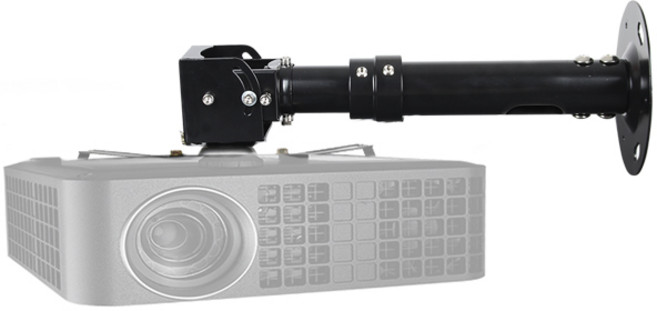 호환용 벽부형 빔프로젝터 봉브라켓 빔프로젝트 벽걸이 거치대, 1개, 01) 블랙 기본형 길이 300~500mm