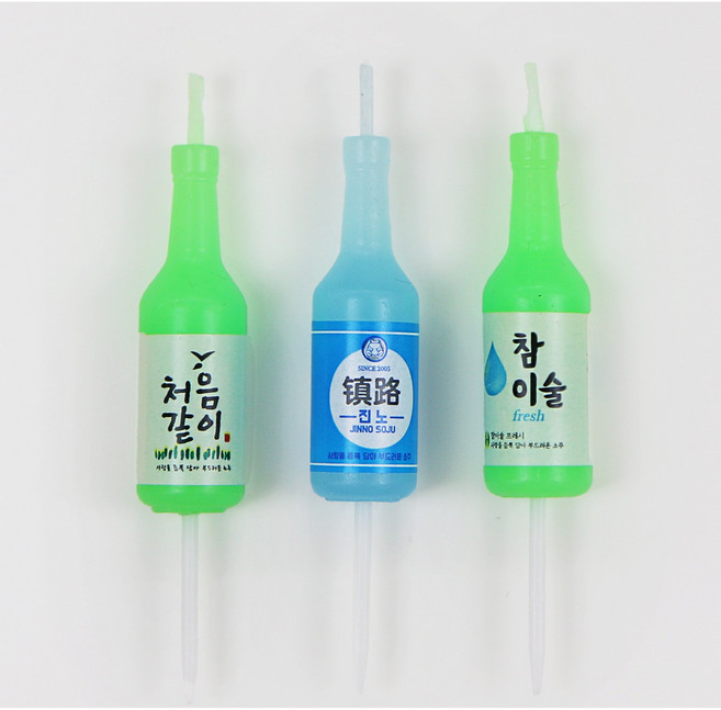 소주 생일초 3종 캐릭터 초 파티초 특이한 초 귀여운 초 케이크 초 데코 초 소주캔들, 12개 3종혼합, 3종혼합 12개