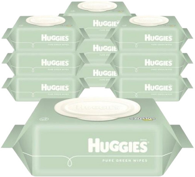 릴리유 하기스 퓨어그린 물티슈 캡형 72매 X 10팩, 10개