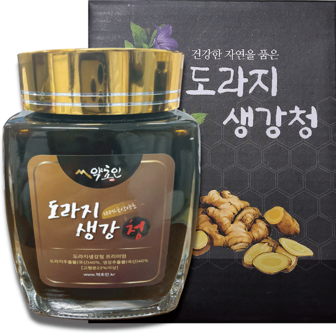 약초인 국내산 최상급 도라지 생강청 500g 액기스, 1개, 1개입