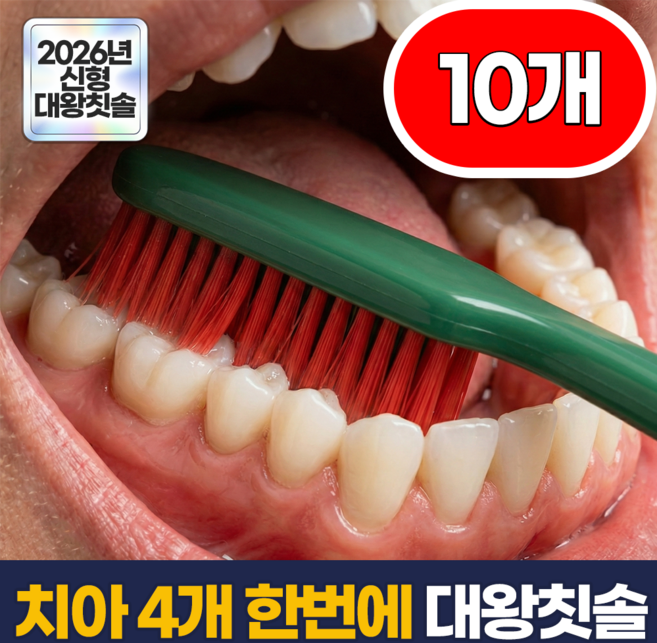 필모어 6세대 한번에 이빨 닦는 대왕 헤드 미세모 칫솔 세트, 1개, 10개입