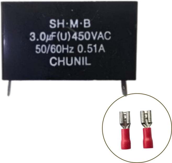 오브제토 모터기동콘덴서 사각 선풍기 스타트 기동 콘덴서 450V 콘덴샤, 450VAC 3uf, 1개