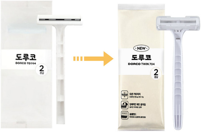 도루코 프레쉬 면도기 TD704, 100개입, 1개