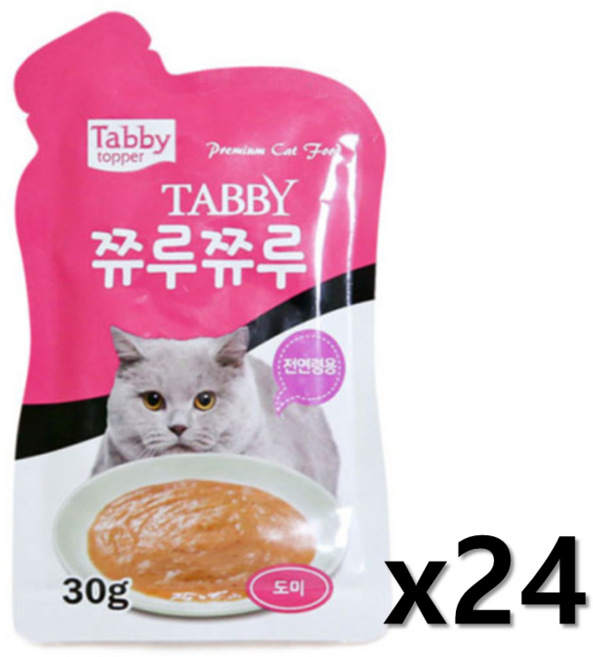 테비토퍼 고양이 쮸루쮸루 간식 12p, 도미, 30g, 24개