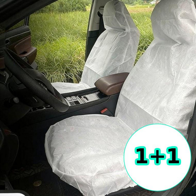 잡다몰 1+1 카시트 자동차 시트 앞좌석 커버 방석 sf 사계절 뒷좌석 가죽 방수 일회용 보호 운전석 교체 풀세트 비닐 통풍 논슬립 방지 차량 여름, 2세트, 화이트