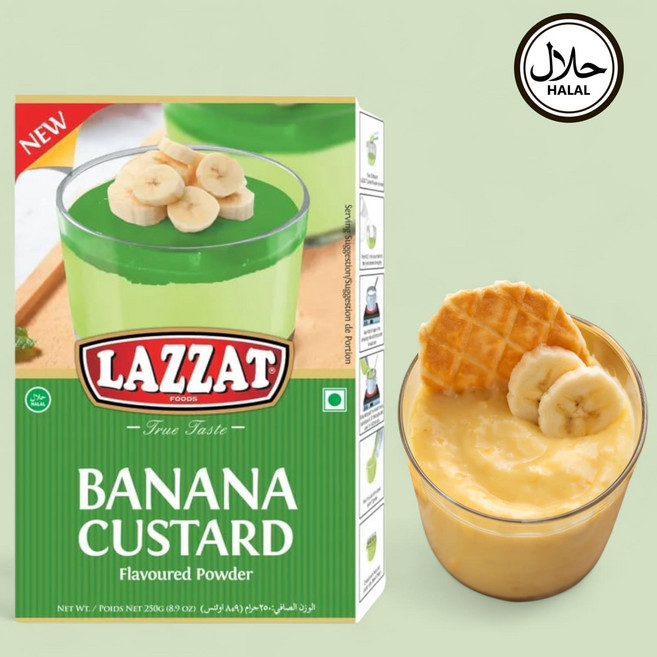 Lazzat Banana Custard Powder 250g 라자트 바나나 커스터드 파우더 250g, 1개