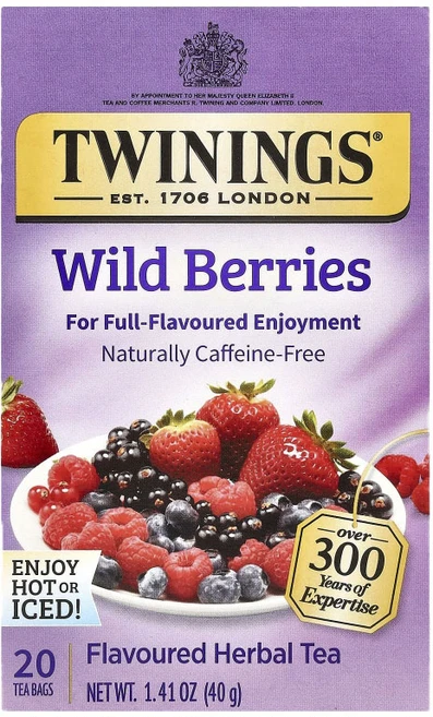 트와이닝 허브티 와일드 베리 카페인 프리 티백, 2g, 1개, 20개입 - 쿠팡