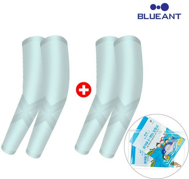 블루안트 아쿠아 X밴더 자외선차단 무봉제 심리스 어린이 쿨토시 1+1 브래드파우치 NEW, 하늘2p+하늘2p, 1세트