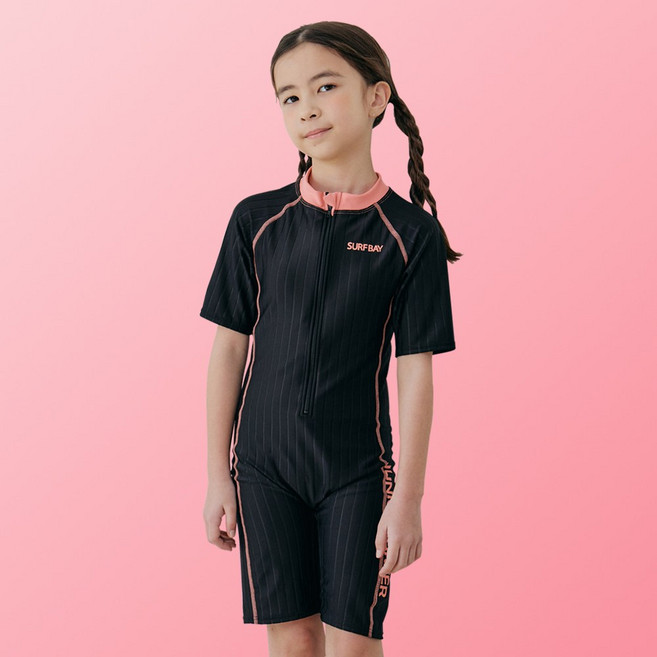 서프베이 여아 민소매 반팔올인원 생존수영복