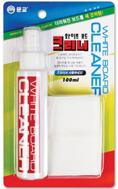 문교 화이트보드 크리너 100ml+부직포 학교 칠판 클리너세트, 단품
