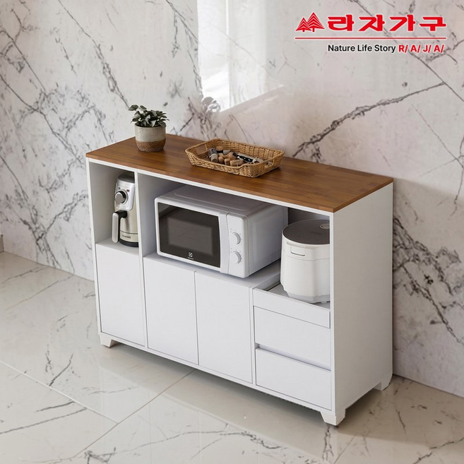 라자가구 리브 리아나 1200 주방수납장 RBR001C, 멀바우화이트