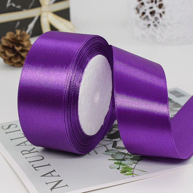 기본 새틴 공단 리본끈 40mm 22m, 35# 딥퍼플