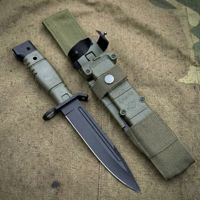 러시안 AK12 민수용 캠핑 나이프 K528 컴뱃 대검 정글도 칼, 그린, 1개