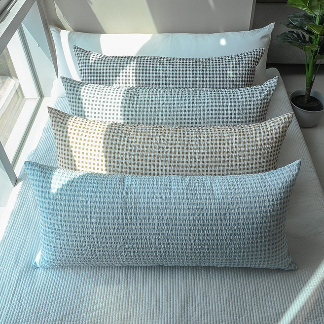 지지미 리플 시어서커 크로스 체크 ver2 대쿠션, 블루