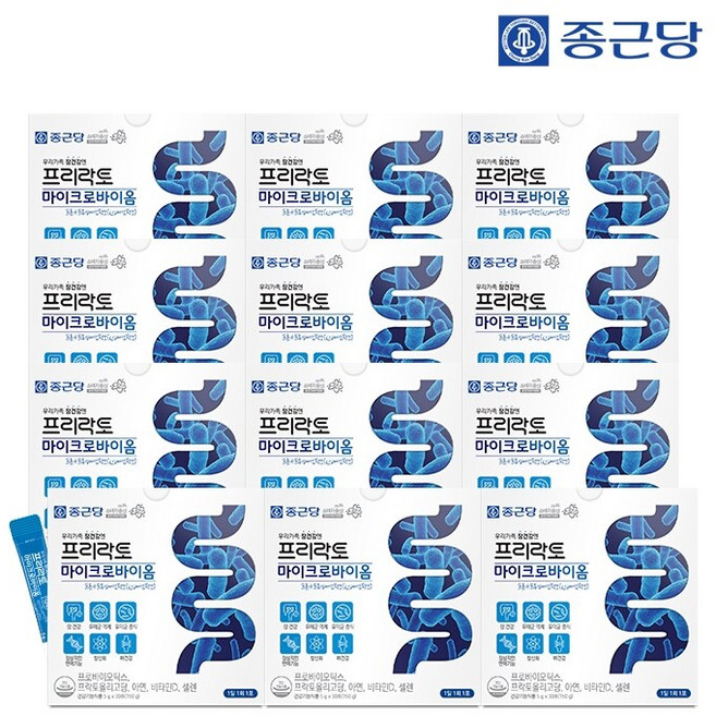 종근당 프리락토 마이크로바이옴 30포 12박스 / 프로 신바이오틱스 모유유래유산균 마이크로바이옴, 150g