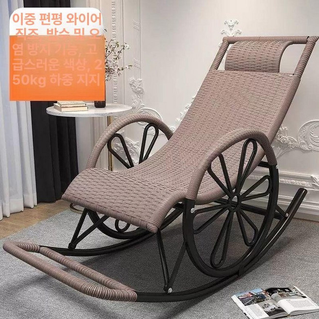 야외용 흔들의자 싱글그네 펜션 테라스 그네 스윙체어, 1x1cm, 업그레이드 강화 이중 바퀴-은회색