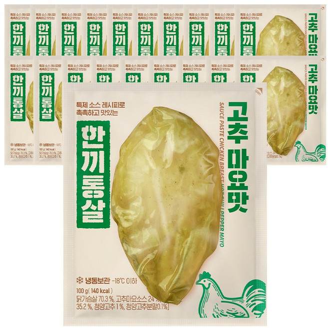 한끼통살 통살 닭가슴살 고추마요맛 20개입, 20개, 100g