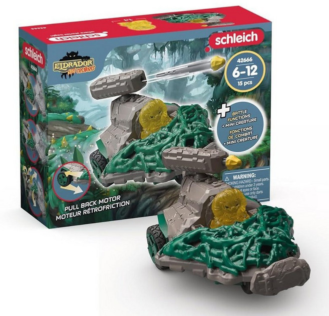 Schleich Eldrador Creatures - 15피스 정글 제트 차량 미니 크리처 플레이세트 포함 만 7세 이상 아동용 | 42666, Jungle Jet Vehicle with Mini C