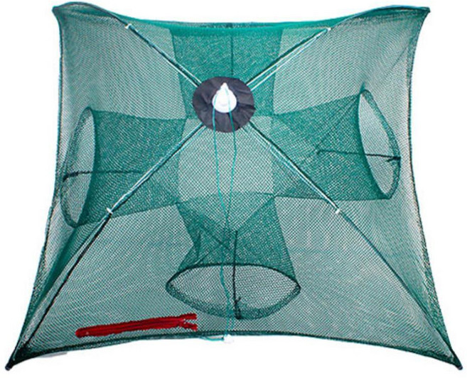 낚시용품 그물통발 4구 6구 8구 우산형 원터치통발 어망, 접이식삼각뜰채