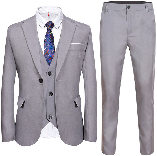남성 정장세트 한국판 캐주얼 비즈니스 정장 코트 직업 슬림 정장 들러리 신랑 웨딩드레스