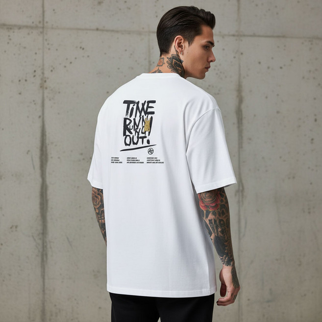 시크벤 남자 오버핏 프린팅 반팔 티셔츠 빅사이즈 박스티