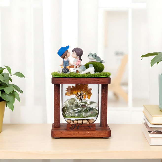 해노 스톤보관함 아치형 유리돔 유골함 보관함 납골당 메모리얼스톤, 1개, 멀바우, 조명없음