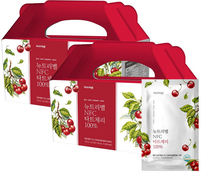 뉴트리벨 NFC 타트체리 100% 주스, 2박스, 2.1L