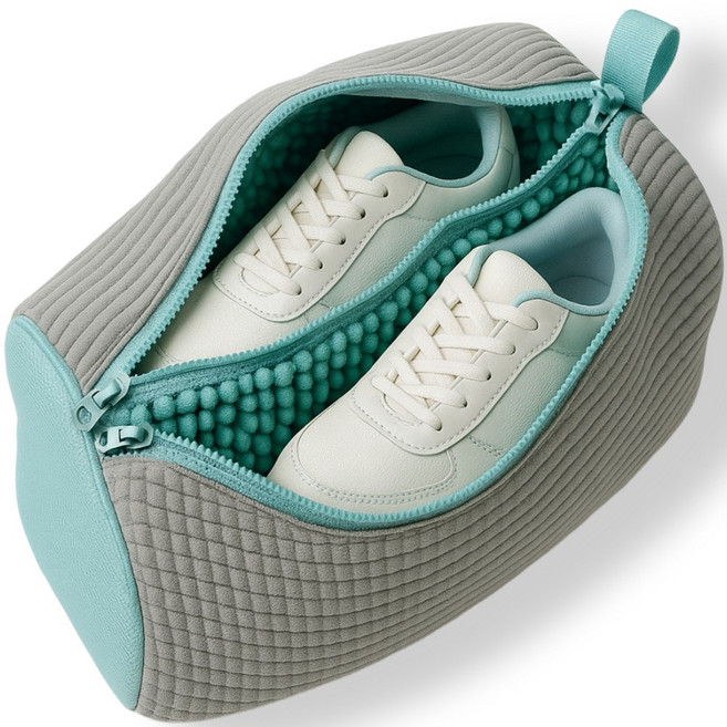 멘버 3세대 운동화세탁망 칸분리 특대형 더블지퍼, 1개, 그레이