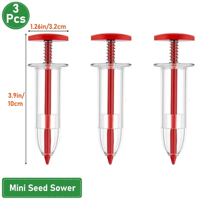 미니 파종 씨앗 디스펜서 수동 스프레더 휴대용 도구 5 가지 설정 2 Transpl이있는 핸드