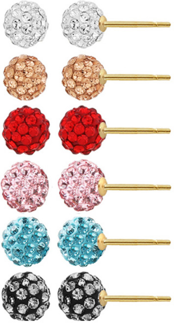 에바주얼리 14k Gold Filled 심플 파베 볼 미러볼 귀걸이