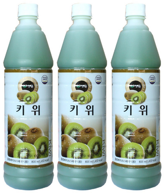 청솔 키위 음료베이스 835ml, 3개