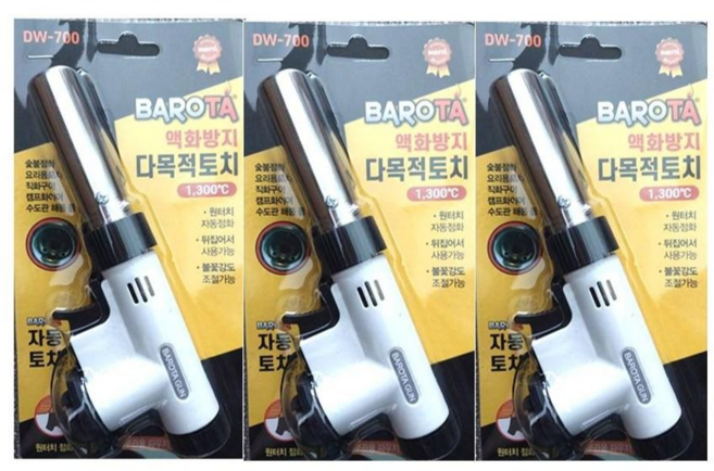바로타 액화방지 다목적 자동 토치, 화이트, 3개