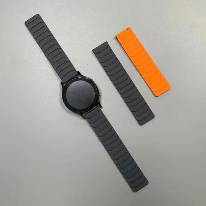 2022mm 마그네틱 스트랩 후아미 AMAZFIT BIP 6 5 UNITY 실리콘 루프 밴드 GTR 433 Pro 2e GTS 4 미니 3 BALANCE 스포츠 시계줄, [07] Grey Orange, [02] 1PCS 20MM