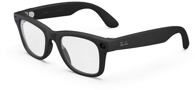Ray-Ban Meta(2세대) 웨이페어러 남녀 공용 스마트 AI 안경, Standard, 무광 블랙 클리어