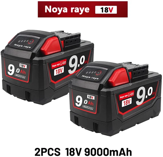 밀워키 M18 XC 무선 공구용 18V12V 배터리 6Ah 충전식 48-11-2402 MIL-12A-LI, 30 18V9Ah 2PCS