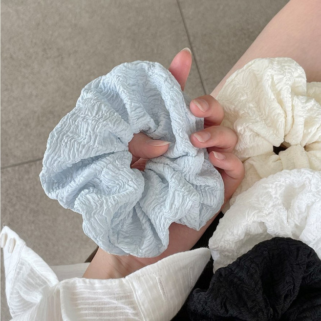 크림 링클 스크런치 곱창밴드 머리끈 (4color)